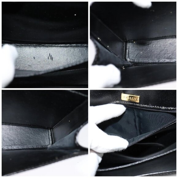 BALLY Shoulder Bag Leather Black Auth - Picture 15 of 16